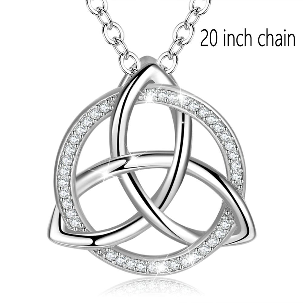 EUDORA Einzigartige 925 Sterling Silber Celtics Tiquetra Dreieinigkeit Knoten Anhänger Halsketten Modeschmuck für Junge mädchen Party D202: mit 20 Zoll Kette