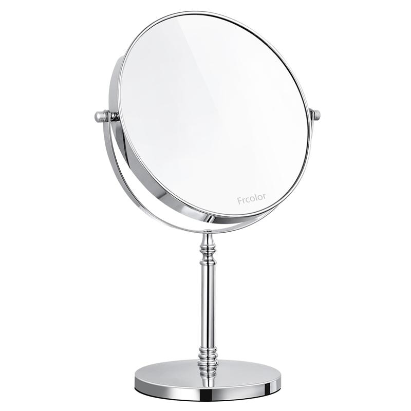 8 tommer 10x forstørrelsesspejl dobbeltsidet makeup spejl klart 360 ° rotation let rengøring skrivebord til makeup kosmetisk skønhedsværktøj