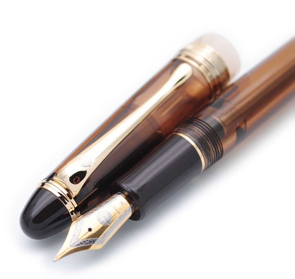 Wing Sung 699 Transluzenten Vakuum Füllung Brunnen Stift EF / F / M Nib Tinte Stift Original Box: Brown S Grip M N-G