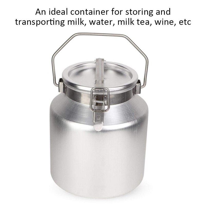 5 liters mælketank i aluminiumlegering, mælketank i aluminiumlegering med forseglet låg kan transportere mælkefermenteringstønder