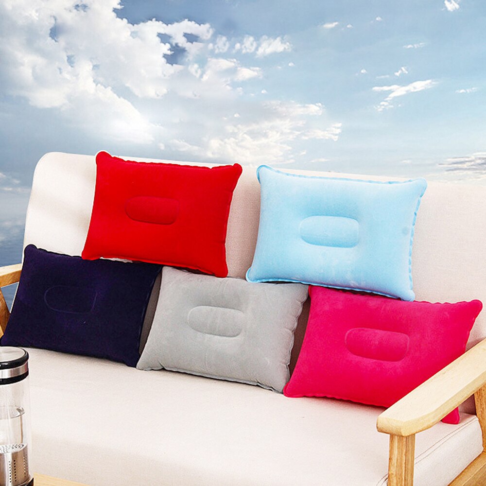 Ultralight Inflatable Air Pillow PVC Nylon Sleep Pillow Outdoor Camping Cushion Travel Car Backrest Airplane Head Rest Support