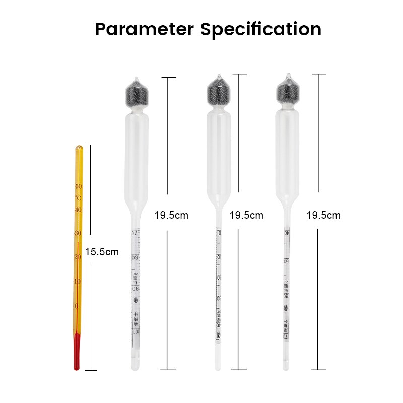 Alcohol Meter,Home Brewing Alcohol Concentration Meters Alcohol Content Measuring Device, Hydrometer Vinometer Thermometer Vodka