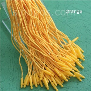 Plast hängetikett tätningssnöre med kulplugg, nylon sladd snäpphuvud ögla lås spänne spänne väska prislappar repfästen: Orange