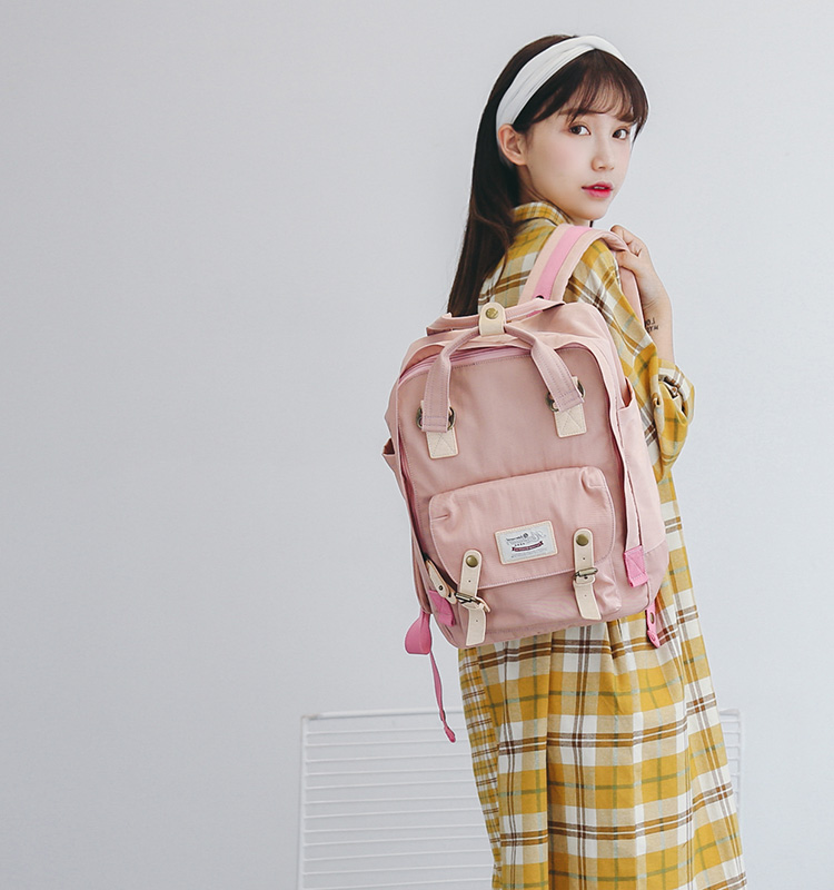 Himawari-Mochila de nailon impermeable para mujer, morral escolar de gran capacidad, bolso de viaje para ordenador portátil, no1: NO23-Pink