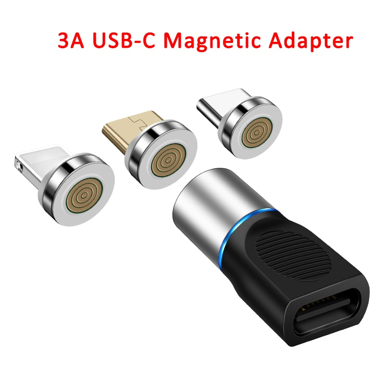 3A USB-C magnétique adaptateur de charge rapide Type C femelle à mâle convertisseur pour iPhone 11 SAMSUNG S20 Ultra S20 Note 10 + S10 9 QC3.0