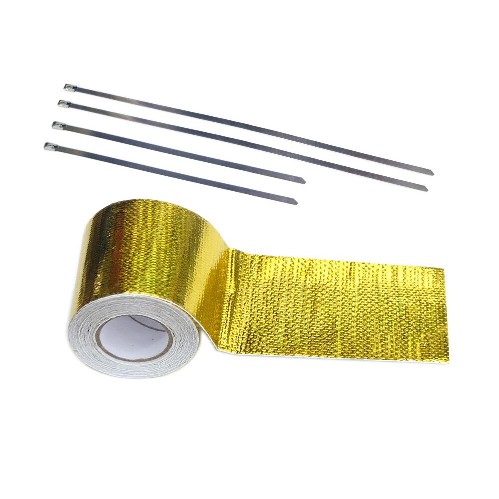 5m Glass Fiber Exhaust Wrap Tape For Cars & Bikes Purple With Alloy Steel Tie On - View #6