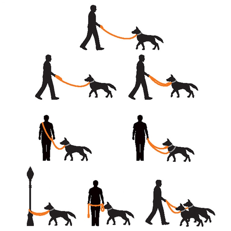 Vandtæt pvc hundesnor dobbelthoved to hundesnore justerbar lang kort hundetræning vandresnor multifunktionel kæledyrssnor
