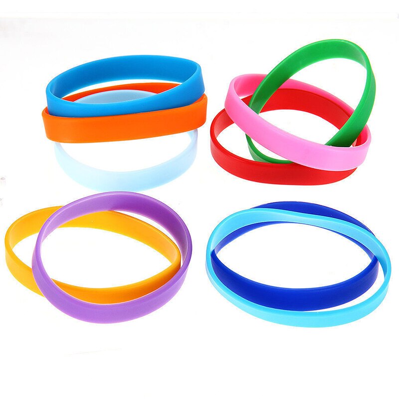 12 Kleuren 1Pc Vrouwen Mannen Silicone Rubber Armband Flexibele Wrist Band Manchet Armband Sport Jogger Running Casual Bangle