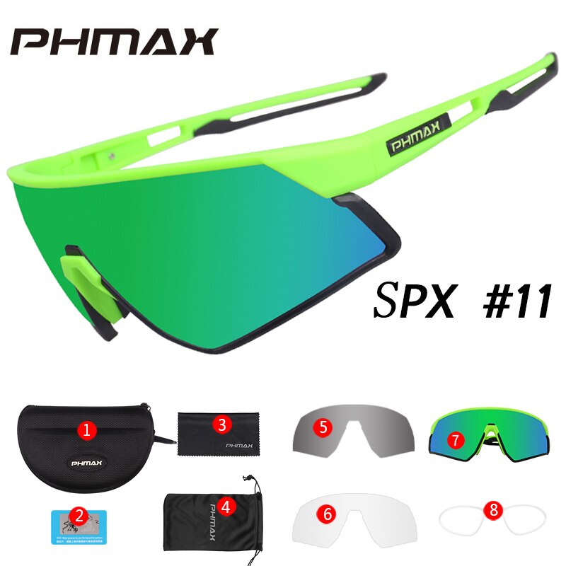 PHMAX Outdoor Sports Road Bicycle Glasses Ultralight Polarized Cycling Sun Glasses Men&Women MTB Bike Sunglasses Goggles Eyewear: Colors 11