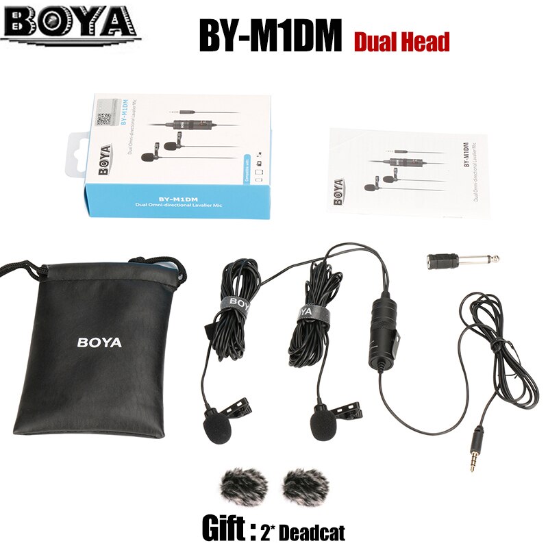 Boya BY-M1 BY-M1DM BY-MM1 Lavalier Microfoon Camera Video Recorder 3.5 Mm Clip Op Draadloze Microfoon Voor Iphone Smartphone Dslr Camera: BY-M1DM with Gift