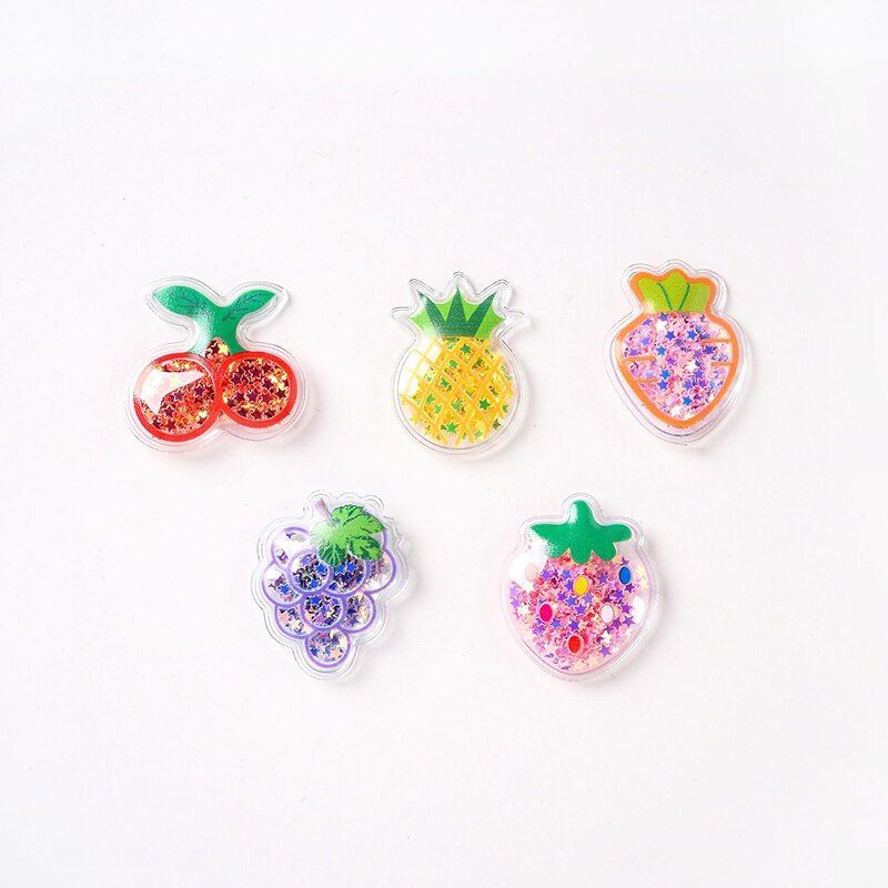 20Pcs Lucency PVC Fruit Quicksand Sequins Scrapbook Patch DIY Craft Supplies Sewing Girls Handmade Hair Tie Hairpin Accessories: Mix-color