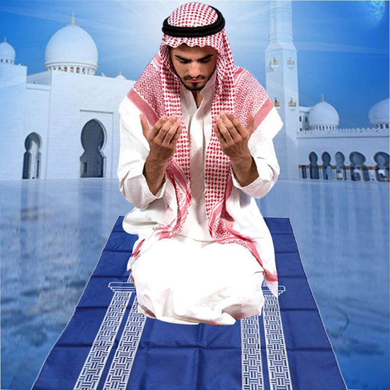 Tragbare Muslimischen Gebet Teppich Wasserdichte PU Geflochtene matt Einfach Drucken Reise Hause Decke 60x100CMRetailsale