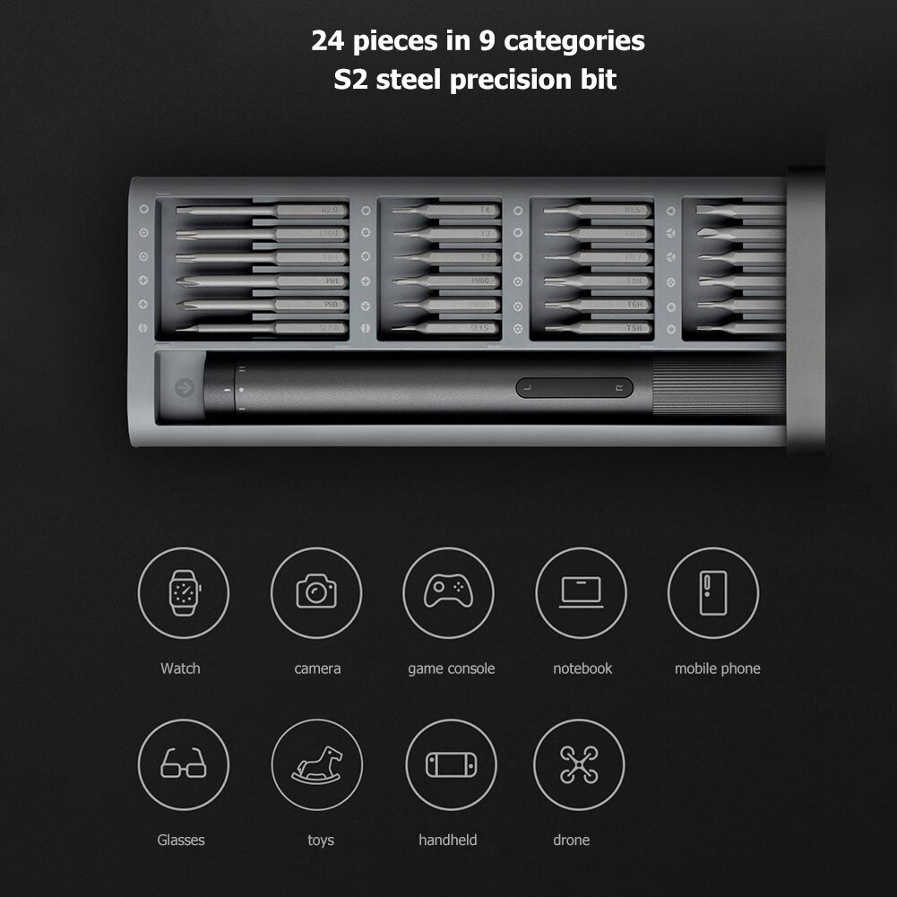 Original xiaomi mijia uso diário kit de parafuso 24 precisão bits magnéticos alluminum caixa parafuso driver xiaomi kit casa inteligente