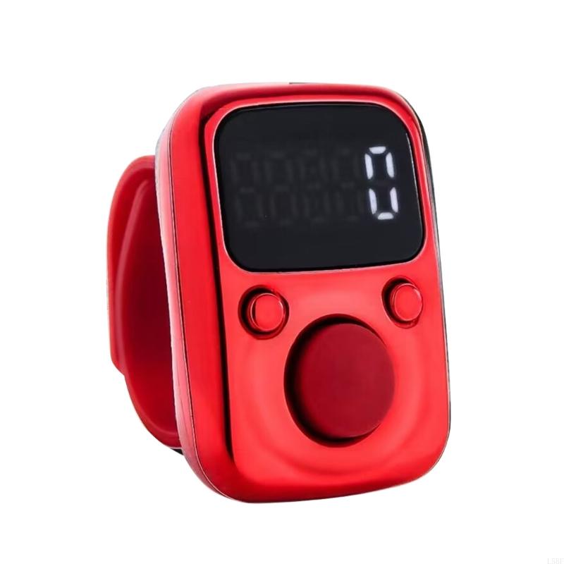 L5BF Clicker Number Counter Hand Finger Display Counting Tally Clicker Timer Counter: Red