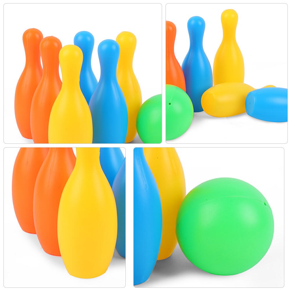 1 set barn bowlingklot set interaktiv bowling leksak (sorterad färg)