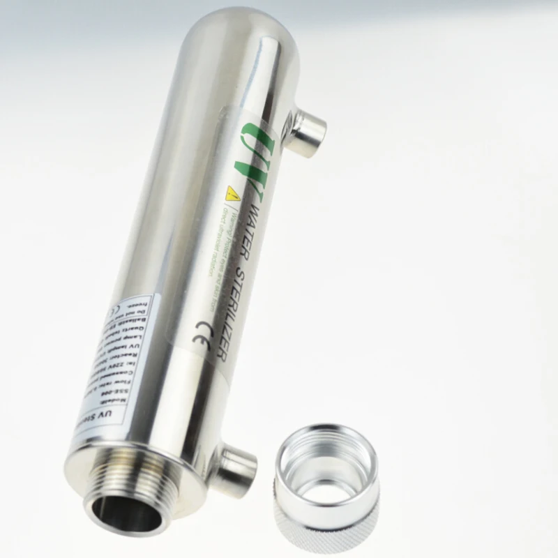 Esterilizador de água UV de aço inoxidável 304 12W 220V 1GMP Osmose reversa Ionizador de água Tratamento de água Equipamento de aquário