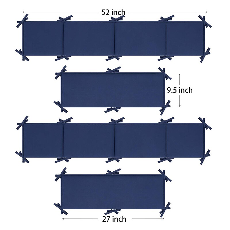 Almohadillas de parachoques de cuna seguras para bebés, cunas estándar, lavables a máquina, acolchado, forro grueso para cuna, acolchado para dormitorio infantil, 100% de algodón