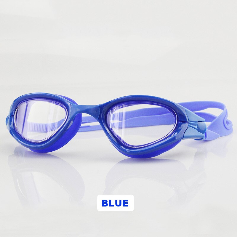 Adult Waterproof Anti-fog Silica gel Swimming Goggles Large Frame Men Women Swim Glasses 3 Nose Bridge Swimming Oculos: Blue