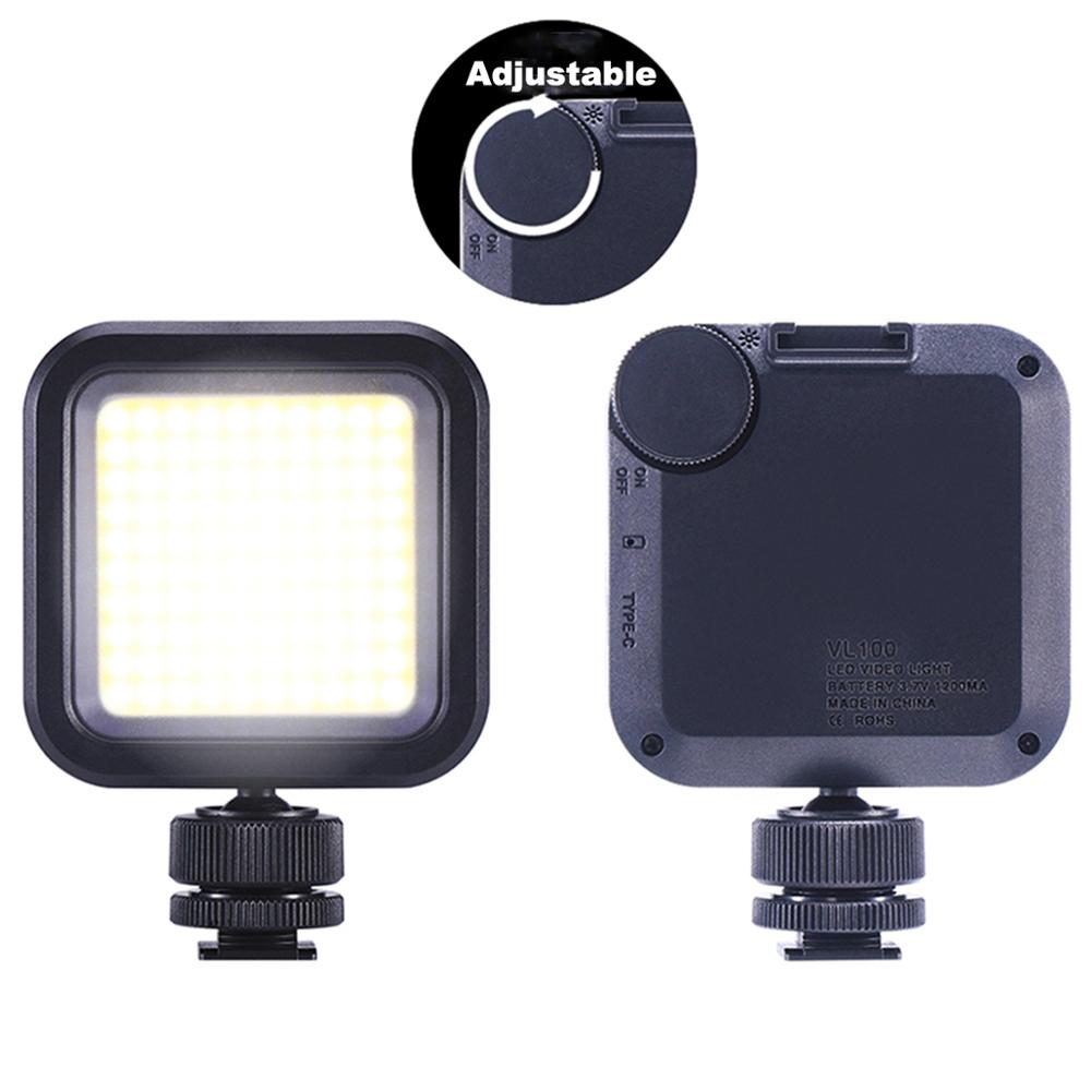 VL100 Pocket On Camera LED Video Light COB Built-in Lithium Battery Adjustable Photographic Lighting For Sony Nikon DSLR