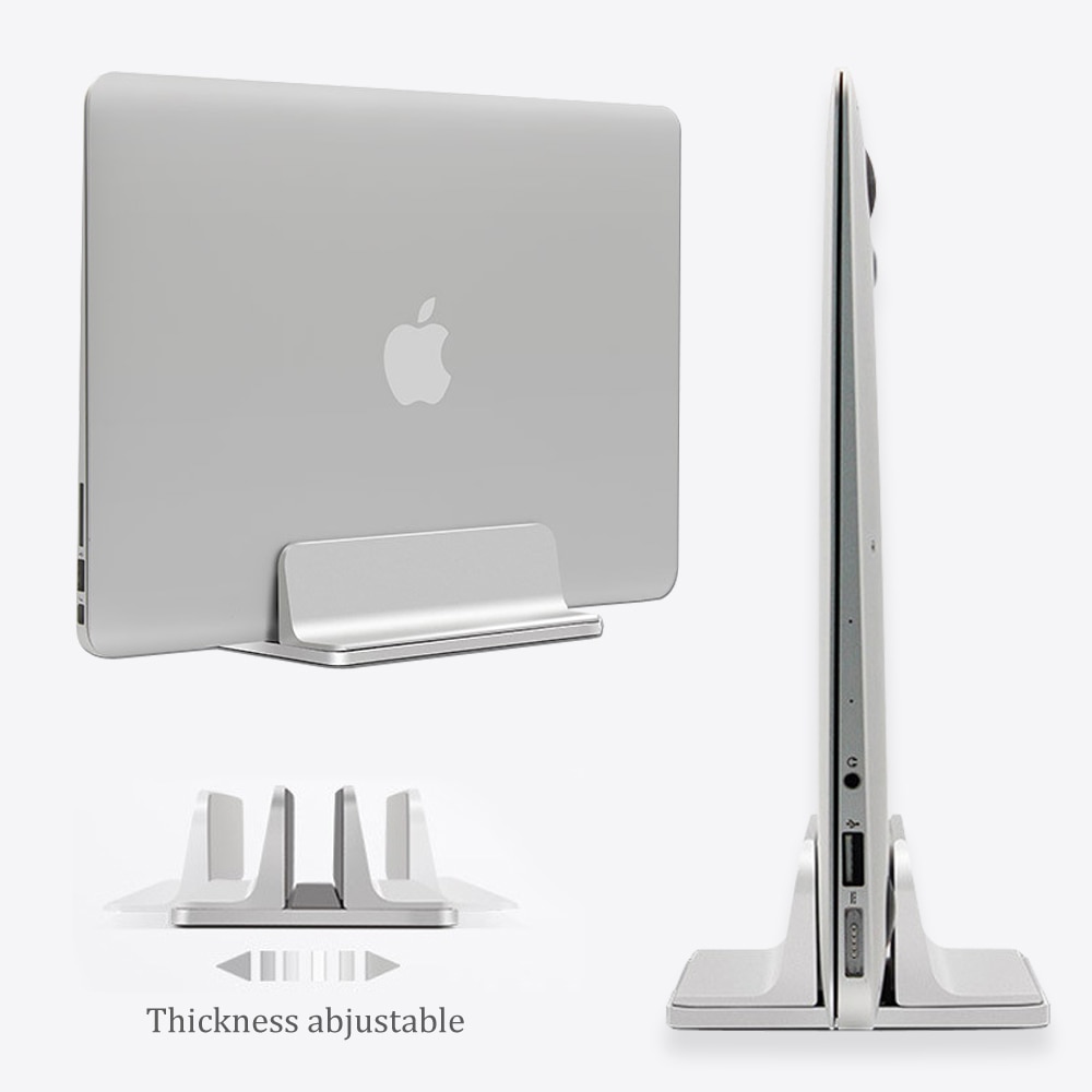Aluminium Verticale Laptop Stand Dikte Verstelbare Desktop NoteBooks Houder Opgericht ruimtebesparend Stand voor MacBook Pro/Air