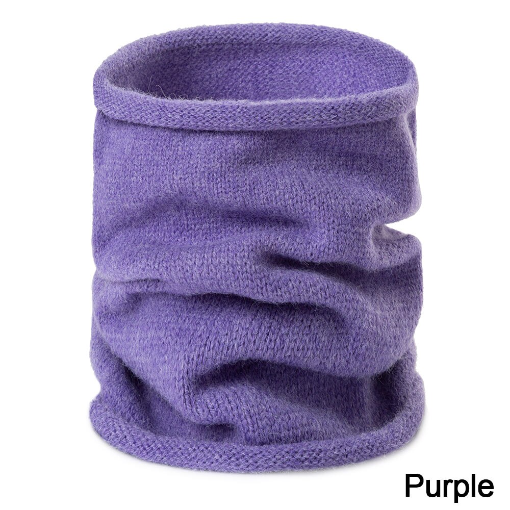 REAKIDS Inverno Sciarpa Del Bambino Per Le Ragazze E Ragazzi Carino Addensare Caldo O Anello Delle Donne Del Collare di Colore Solido del Cotone Lavorato A Maglia Sciarpa per L'uomo: purple