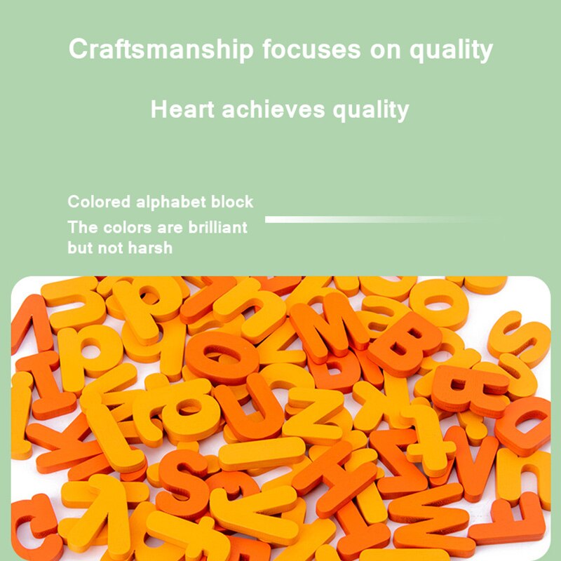 Wooden Alphabet Letter Learning Cards Set Word Spelling Practice Game Toy English Letters Spelling Card Word Toys