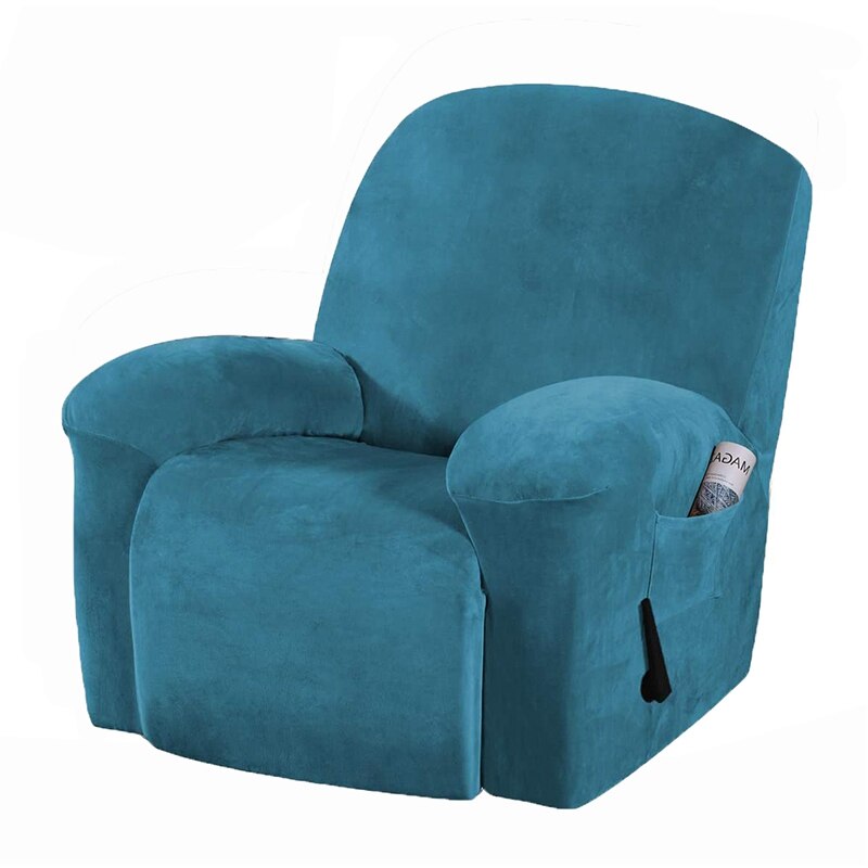 solidny kolor fotel rozkładany rozciągać aksamitna sofa pokrywa zagęścić elastan leżak ramię pokrowiec na krzesło s fotel rozkładany ochraniacz leniwy chłopiec pokrowiec na krzesło: A Recliner pokrywa