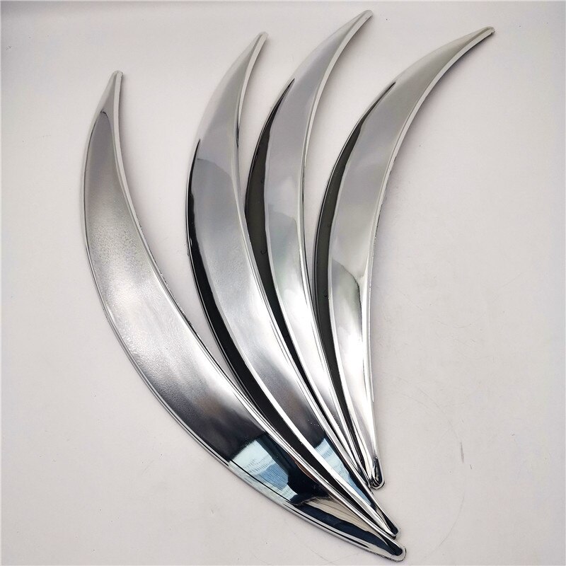 4pcs Chrome Car Wheel Eyebrow Arch Protector Trim Lips Fender Flares Universal