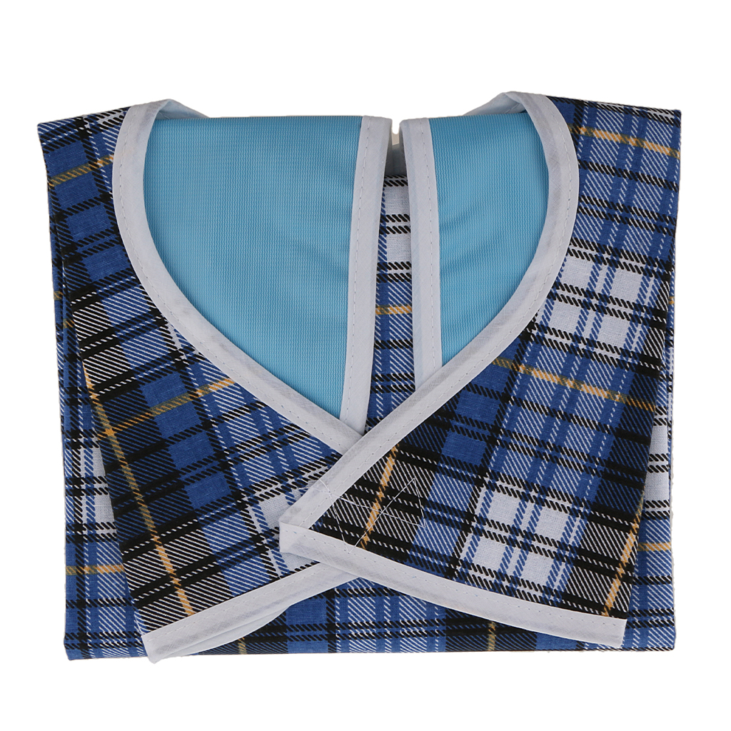 Bavoir étanche pour adulte et personne âgée, 2 pièces, résistant aux fuites, protection en tissu pendant les repas, tablier imperméable, bleu, kaki