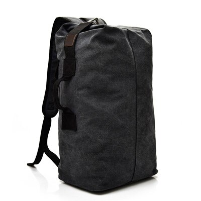 Neue Große Kapazität Rucksack Mann Reisetasche Bergsteigen Rucksack Männlichen Gepäck Jungen Leinwand Eimer Schulter Taschen Männer Rucksäcke: Schwarz / klein 26x45x20cm