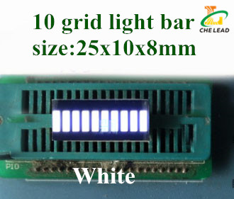 20 stk 25*10mm lysbjælke 10 gitter digitalrør rød grøn blå gul hvid led digital lysbjælke 10 segment led lysbjælke display: Hvid