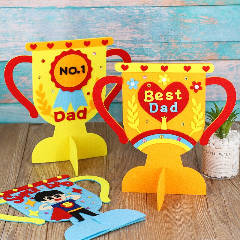 Trofeo papà Non tessuto fai-da-te regali fatti a mano per la festa del papà artigianato asilo giocattoli artigianali premio papà