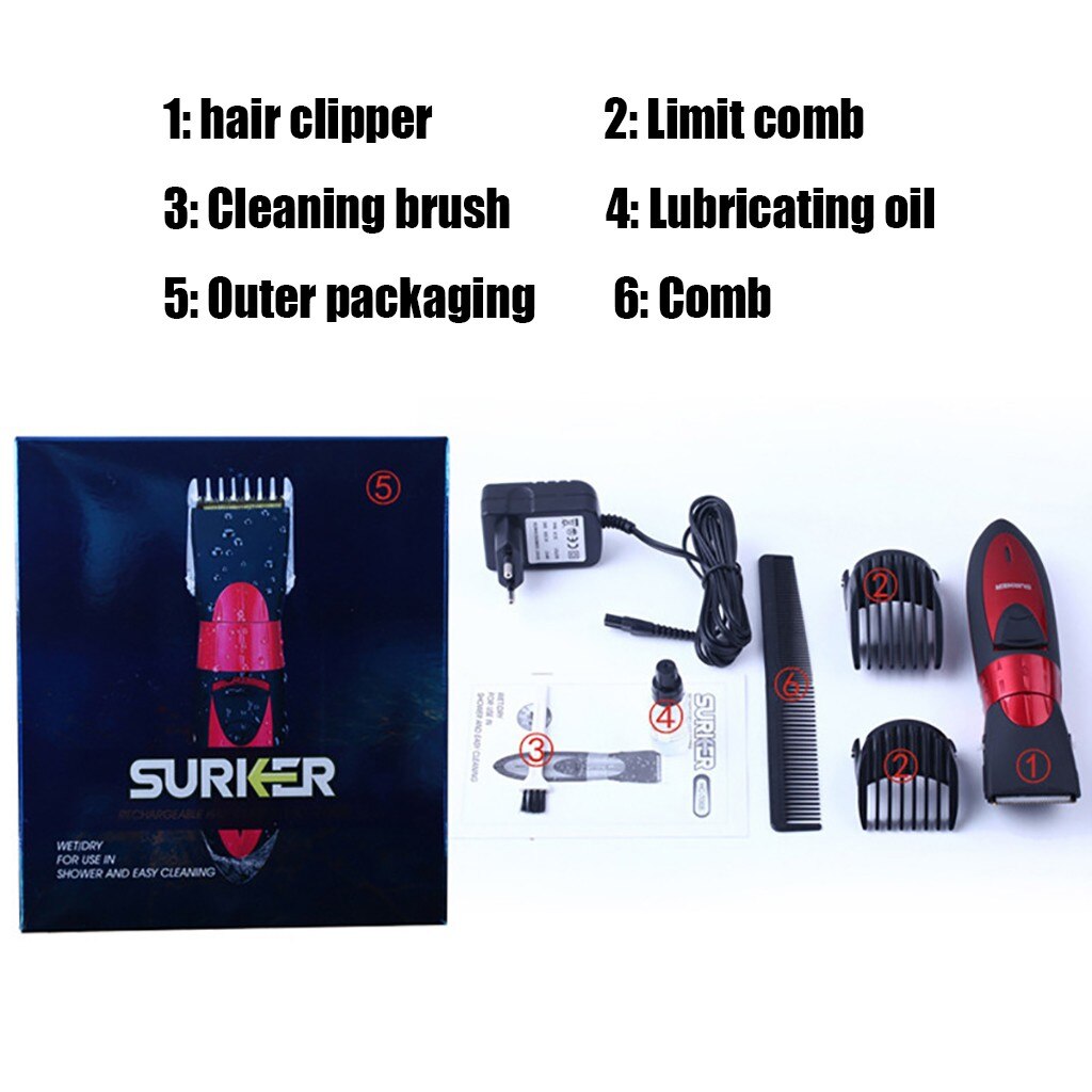 Waterproof Barber Hair Clipper Men Child Electric Cordless Hair Trimmer Grooming Home Cutting Machine Haircut Adjus