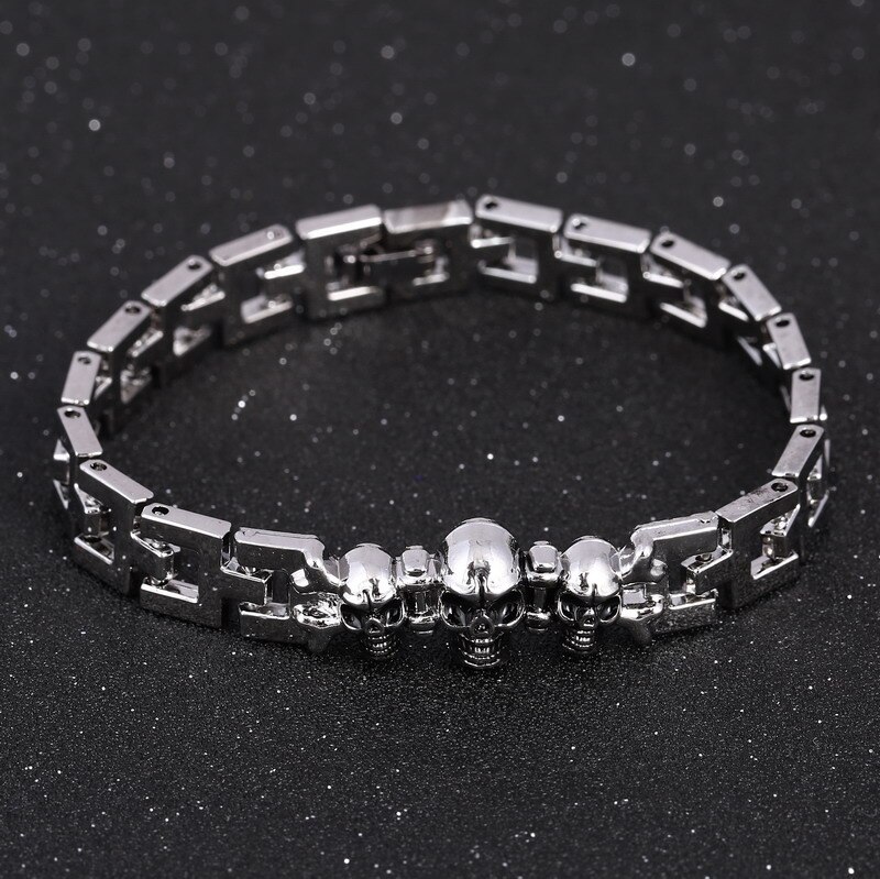 Neue Männer Edelstahl Armbinde &Ampere; Armreifen Schädel Männer Schmuck Zubehör Männlichen Punk Charme Armbinde Armbinde pulseira