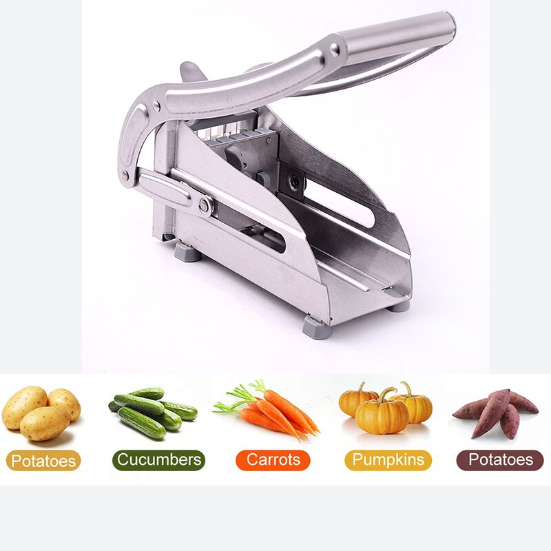 Stainless Steel Manual Potato Cutter French Fries Potato Chips Strip Slicer Chopper Machine Kitchen Meat Dicer Cutting Tools