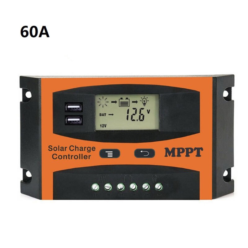 50A/60A 12V/24V Zonnepaneel Intelligente Regulator Mppt Solar Charge Controller W/Multi-functie Verstelbare Lcd Display: 60A