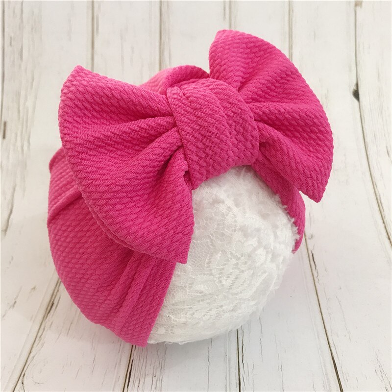 1pcs Solid Cotton Big Bow Hat Baby Kids Headbands Soft Comfortable Cat Turban Children Hair Accessories