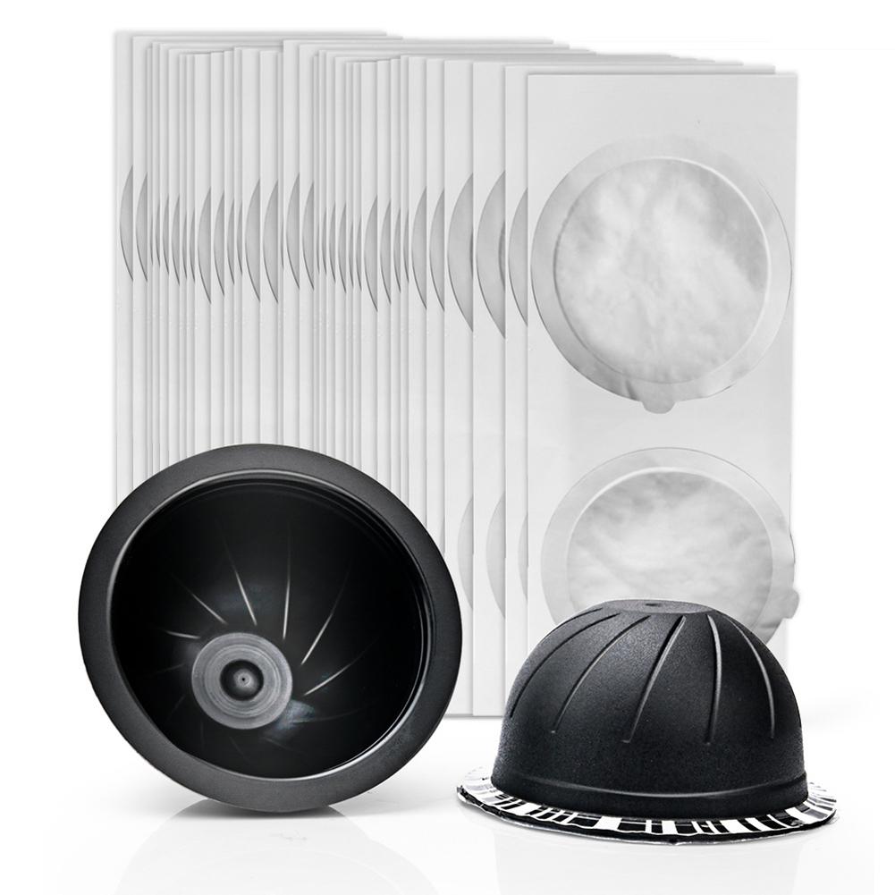 63 stk/sett engangs kaffekapsler kopp selvklebende aluminiumsfolie kaffekrus anti-skli matt filterkoppsett