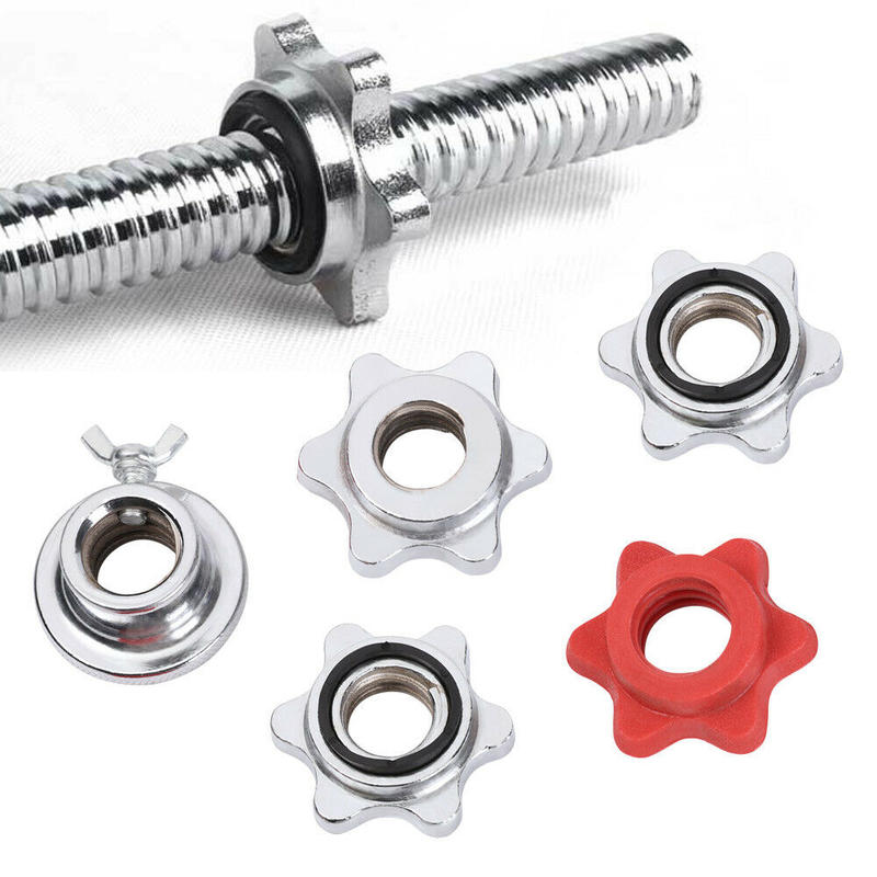 1 par stål håndvægt lås spinlock kraver barbell bar clips spin lås skrue tjek møtrik tilbehør til træningsudstyr