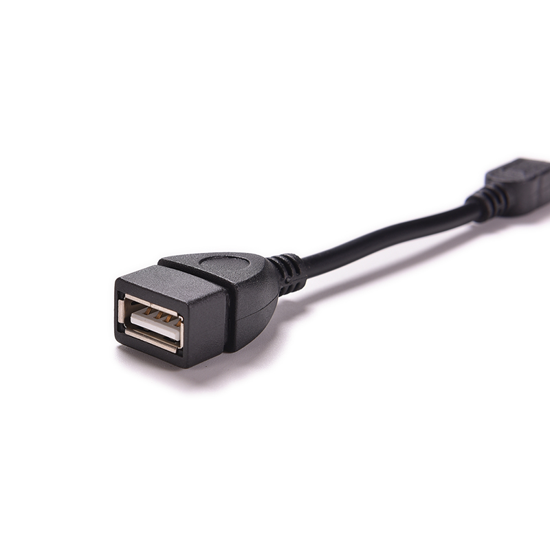 Mini 5p macho A USB 2,0 tipo A hembra Jack adaptador de host OTG Cable corto