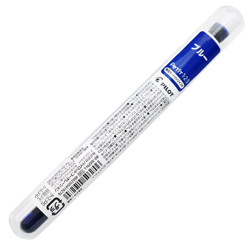Kawaii pilotpenna spn -20 mini reservoarpenna fin spets 0.3mm genomskinlig färgglad bläck student skrivartillbehör barn wrting: 3 blå patroner