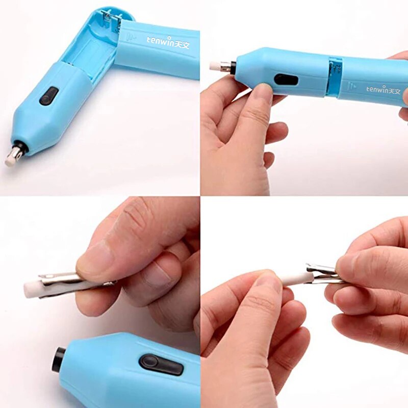 Tenwin justerbar mekanisk elektrisk gummi viskelæder blyant mekaniker genopfyld papirvarer højdepunkter til skitse tegning
