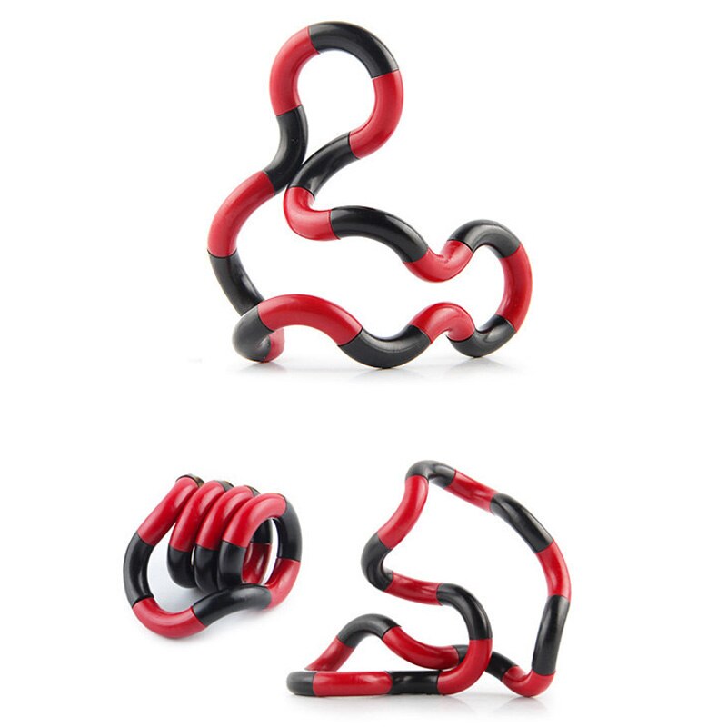 Twisted Ring Magic Fidget Magic Trick Rope Tangle Fidget Toy DIY Winding Leisure Education Stress Relief Kid Xmas Toy: Red Black