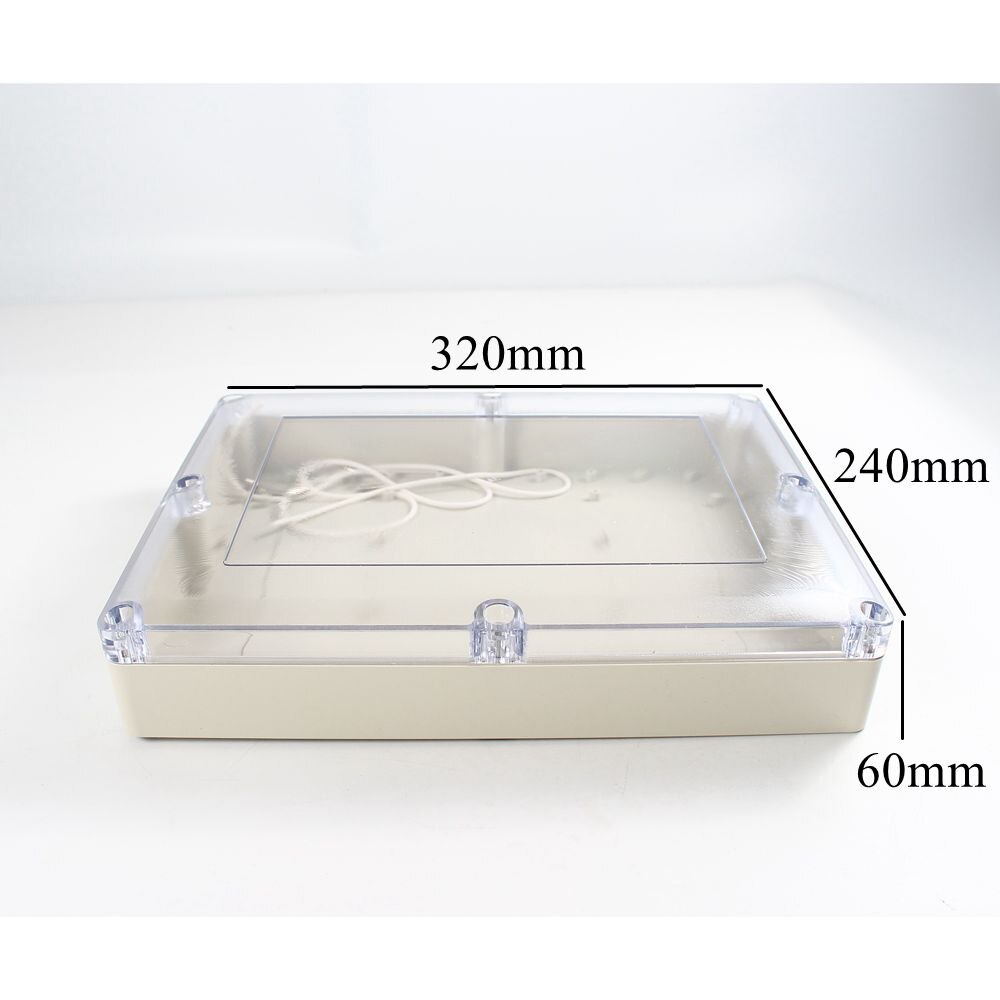 320x240x60mm Waterproof Plastic Junction Box Transparent Clear Electrical Project Case ABS IP65 Outdoor Enclosure 320*240*60mm