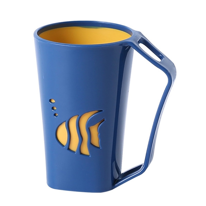 Modern Minimalist Couple Bathroom Tumbler Cup with Handle for Brushing Rinse Toothbrush Holder Household Washing Mug