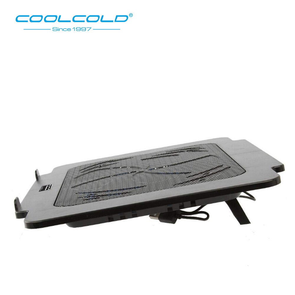 COOLCOLD Ultra Thin Laptop Cooler Cooling Pad Single Fan Led Light Notebook Radiator Fan Notebook Cooling Pad 15.6inch Laptop