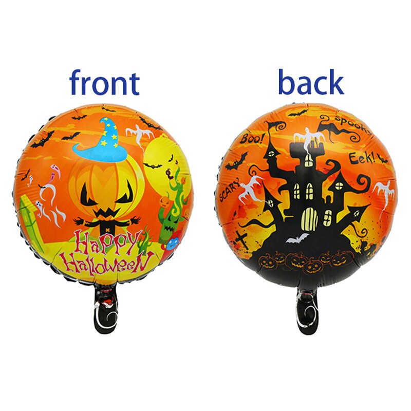 5 Pcs Halloween Pompoen Schedel Ronde Ballon, Halloween Verjaardag Thema Partij Decoratie Folie Ballon, Helium Vliegende Ballon: 5pcs balloon005