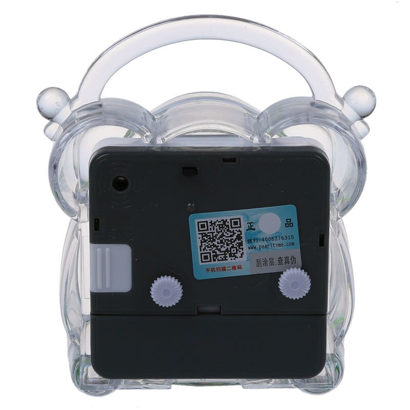 Small Crystal Plastic Desk Bell Alarm Clock with Light