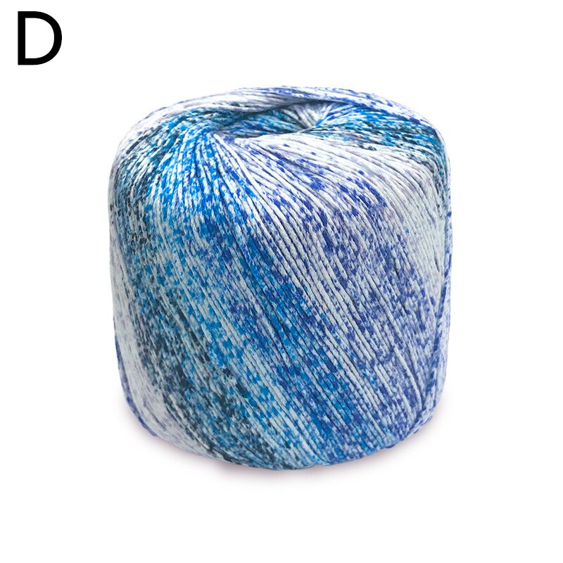 50g/ball peigné fantaisie Section-teint arc-en-ciel dentelle fil 100% coton pour bricolage à la main tricot Crochet châle écharpe fil été fils: D