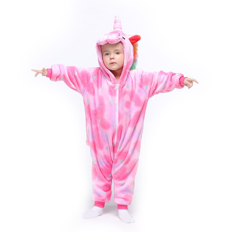 Børn kigurumis dyr pegasus baby tøj drenge piger enhjørning toddler onesie romper barn karneval tøj onepiece kostume